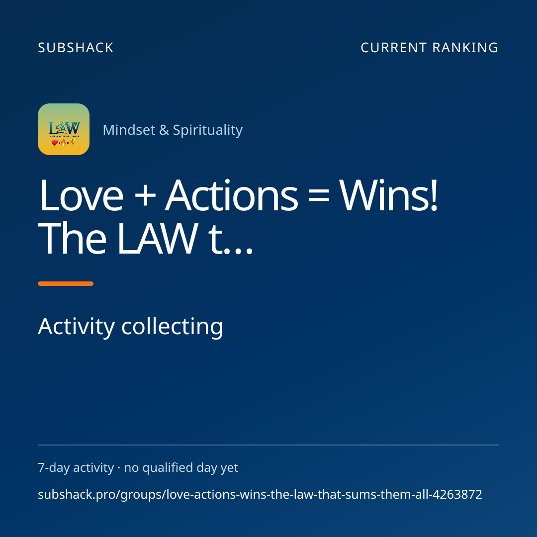 Square post for Love + Actions = Wins!            The LAW that sums them all