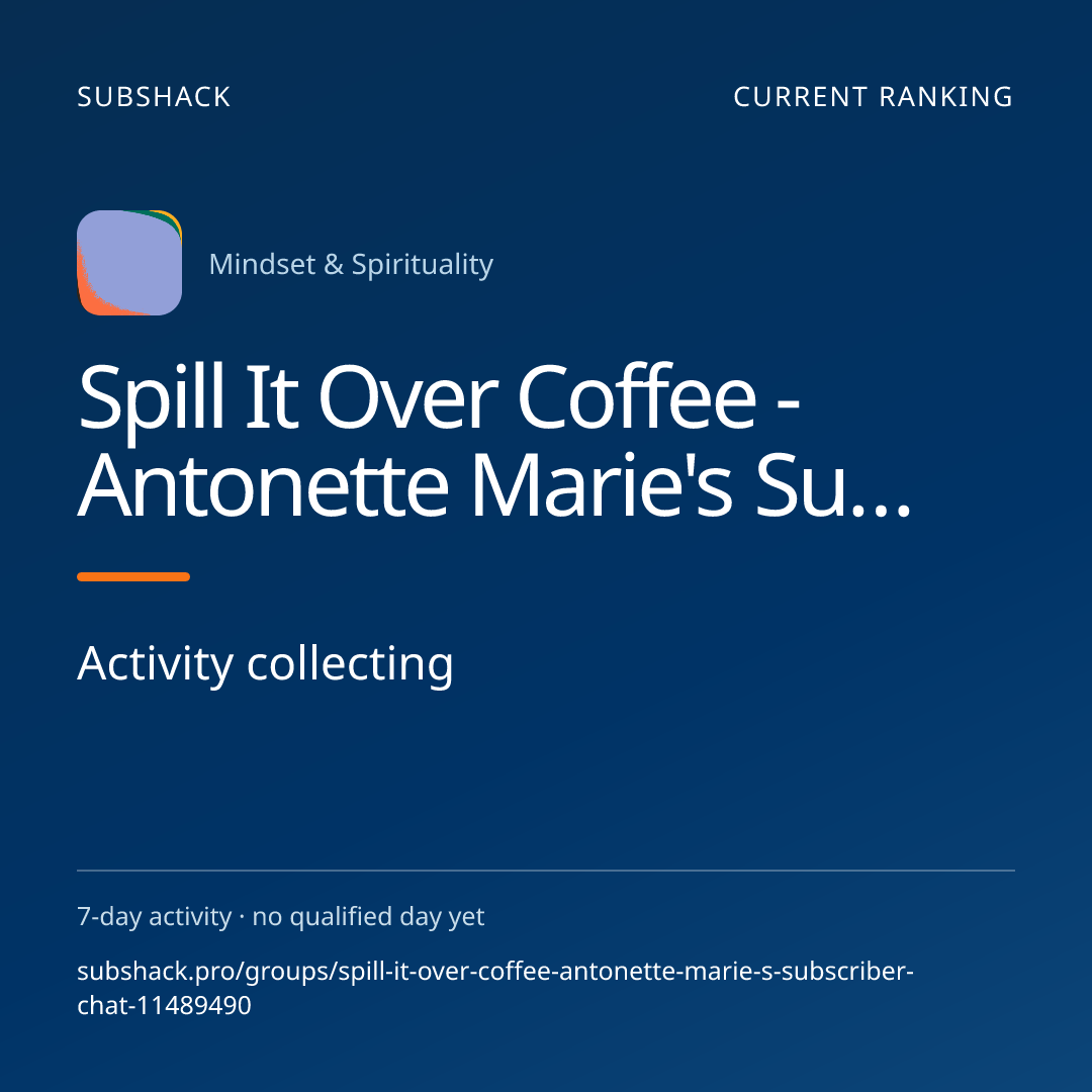 Square post for Spill It Over Coffee - Antonette Marie's Subscriber Chat
