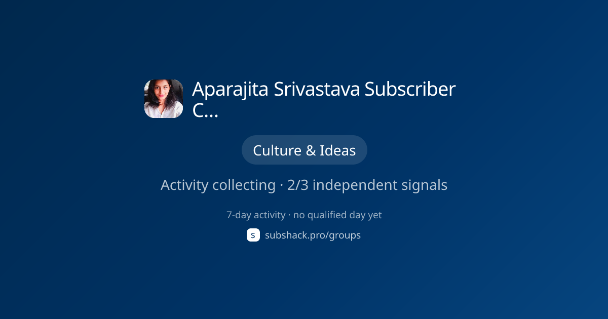Share image for Aparajita Srivastava Subscriber Chat : Share Your Work