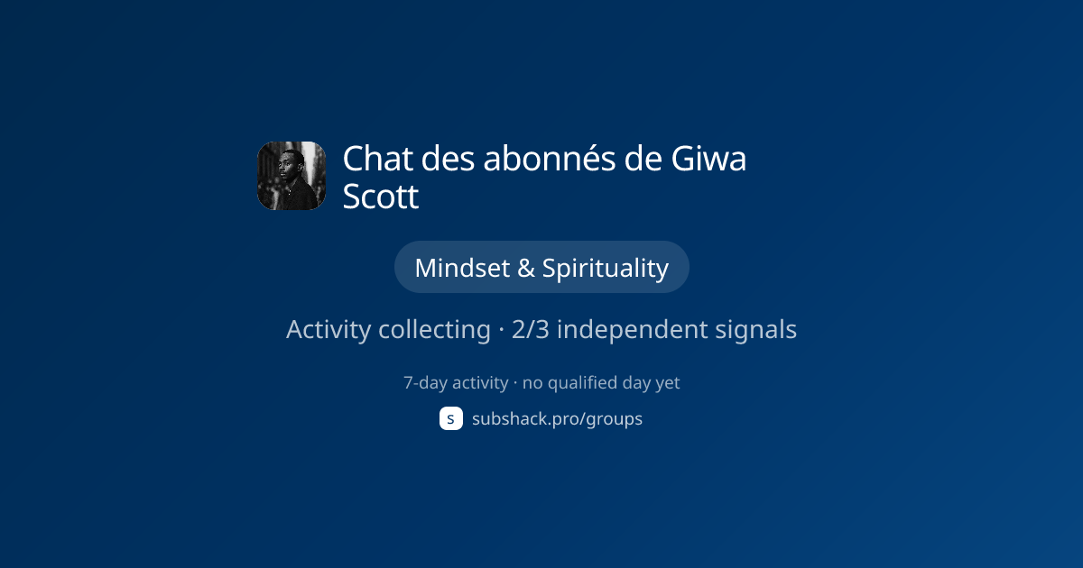 Share image for Chat des abonnés de Giwa Scott