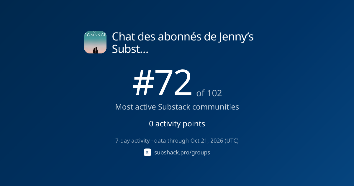 Share image for Jenny’s Substack Subscriber Chat