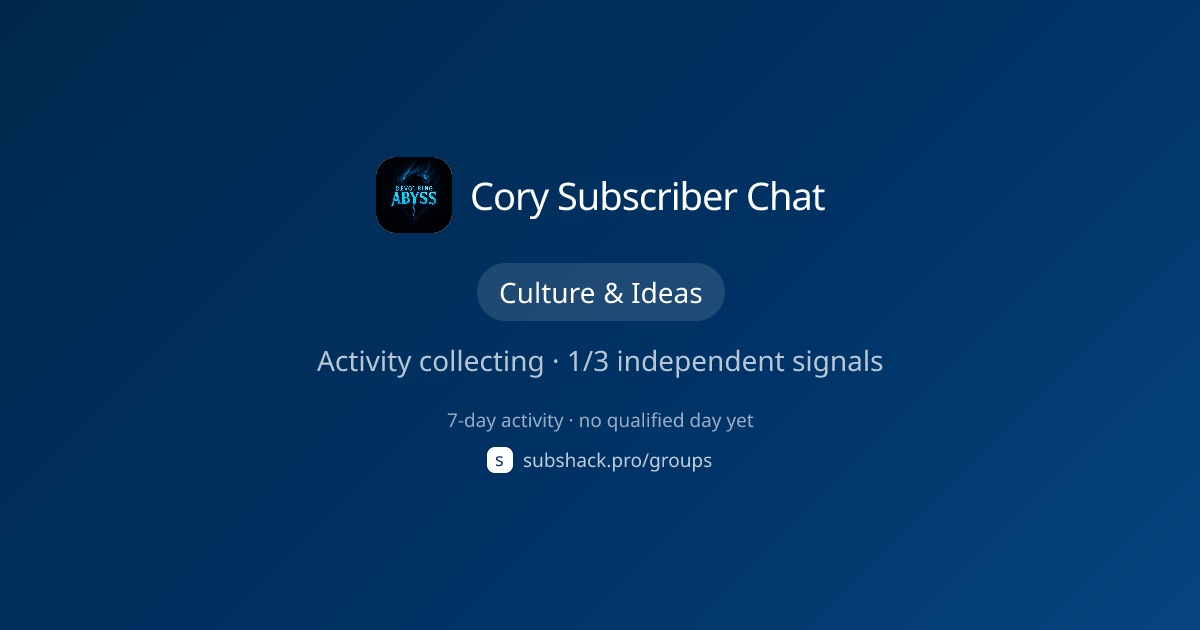 Share image for Cory Subscriber Chat