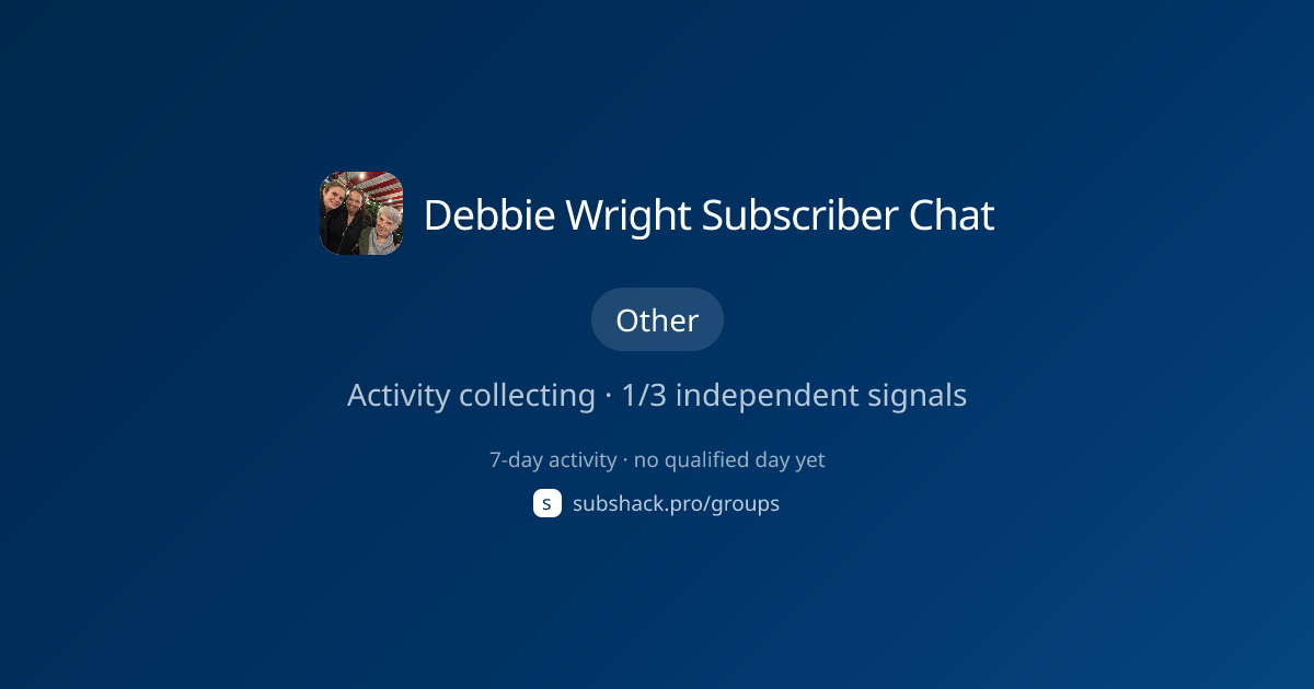 Share image for Debbie Wright Subscriber Chat