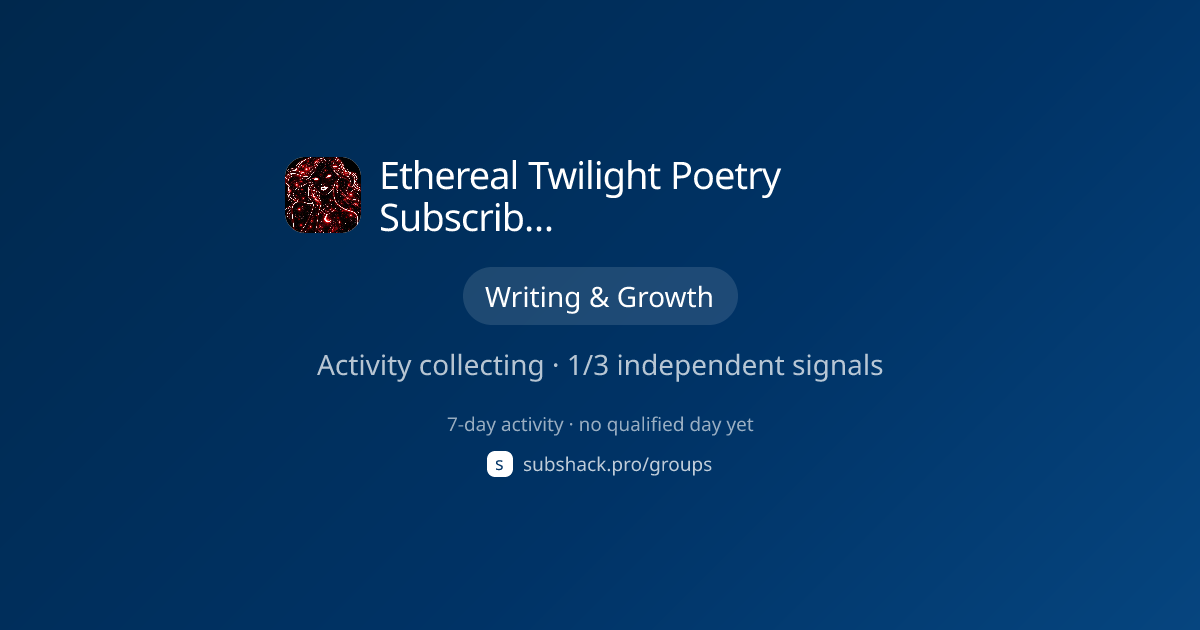 Share image for Ethereal Twilight Poetry Subscriber Chat