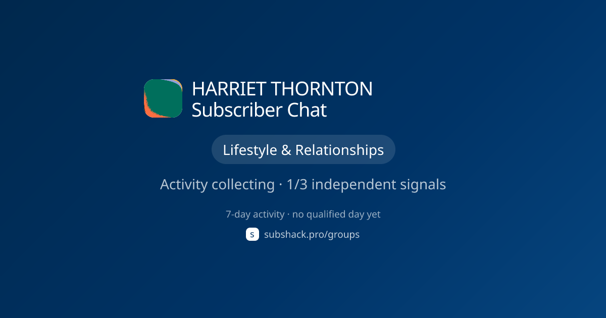 Share image for HARRIET THORNTON Subscriber Chat