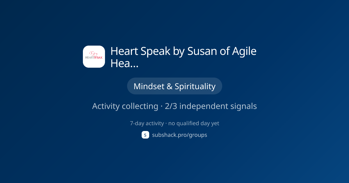 Share image for Heart Speak by Susan of Agile Hearts