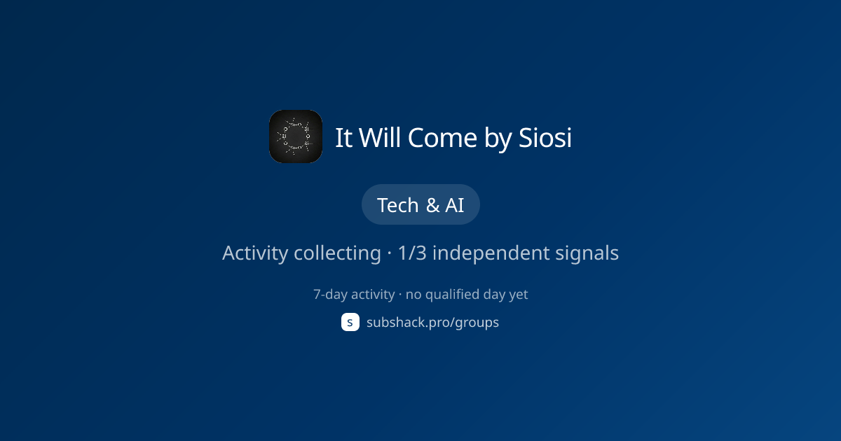 Share image for It Will Come by Siosi