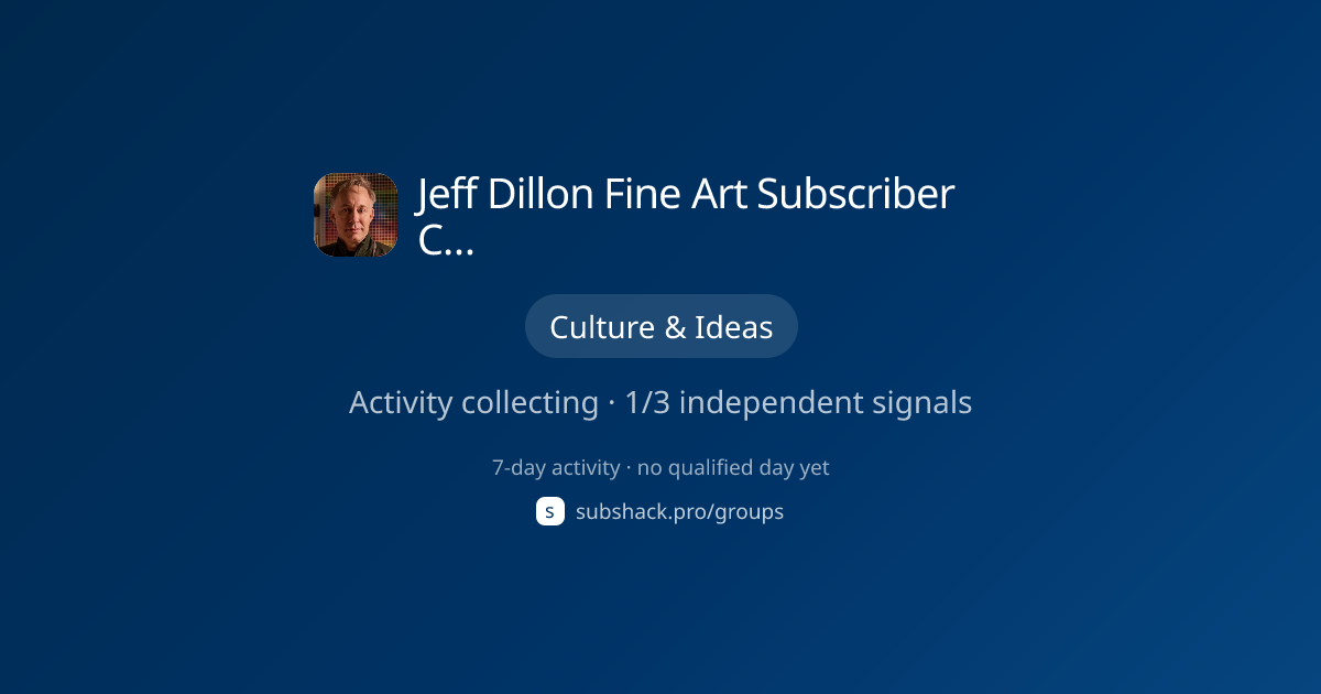 Share image for Jeff Dillon Fine Art Subscriber Chat