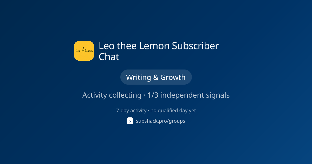 Share image for Leo thee Lemon Subscriber Chat