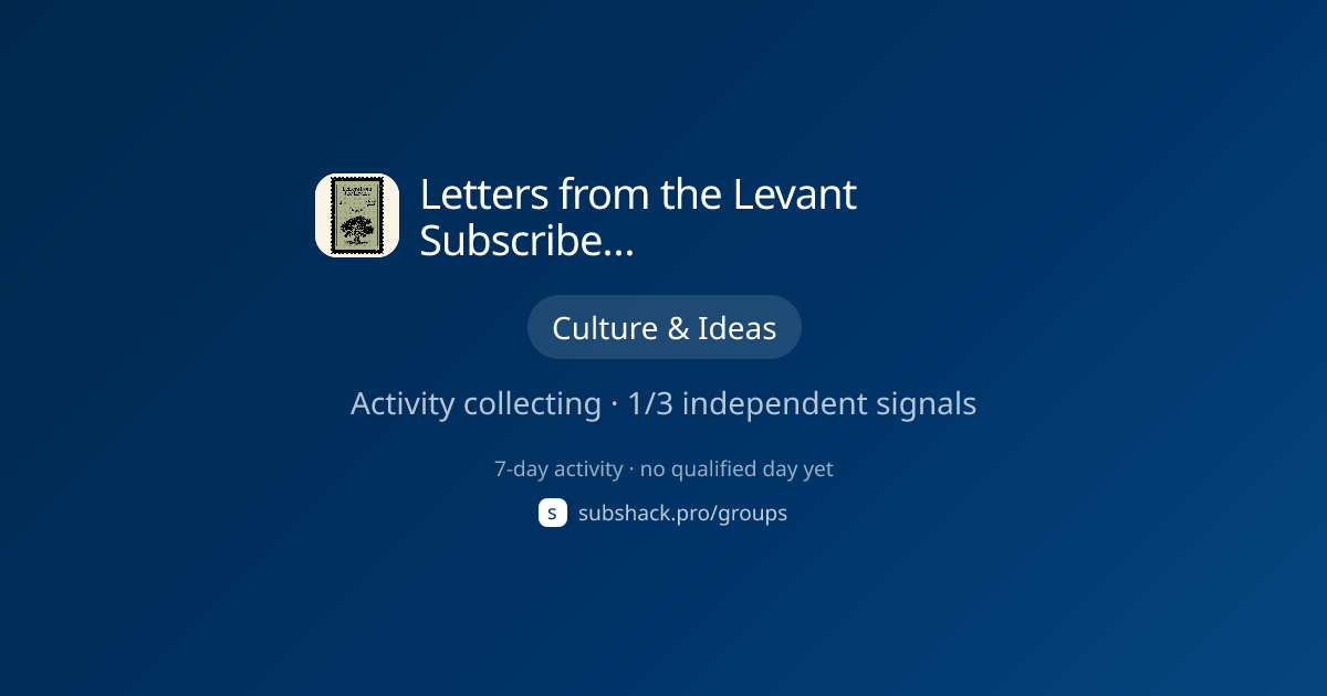 Share image for Letters from the Levant Subscriber Chat