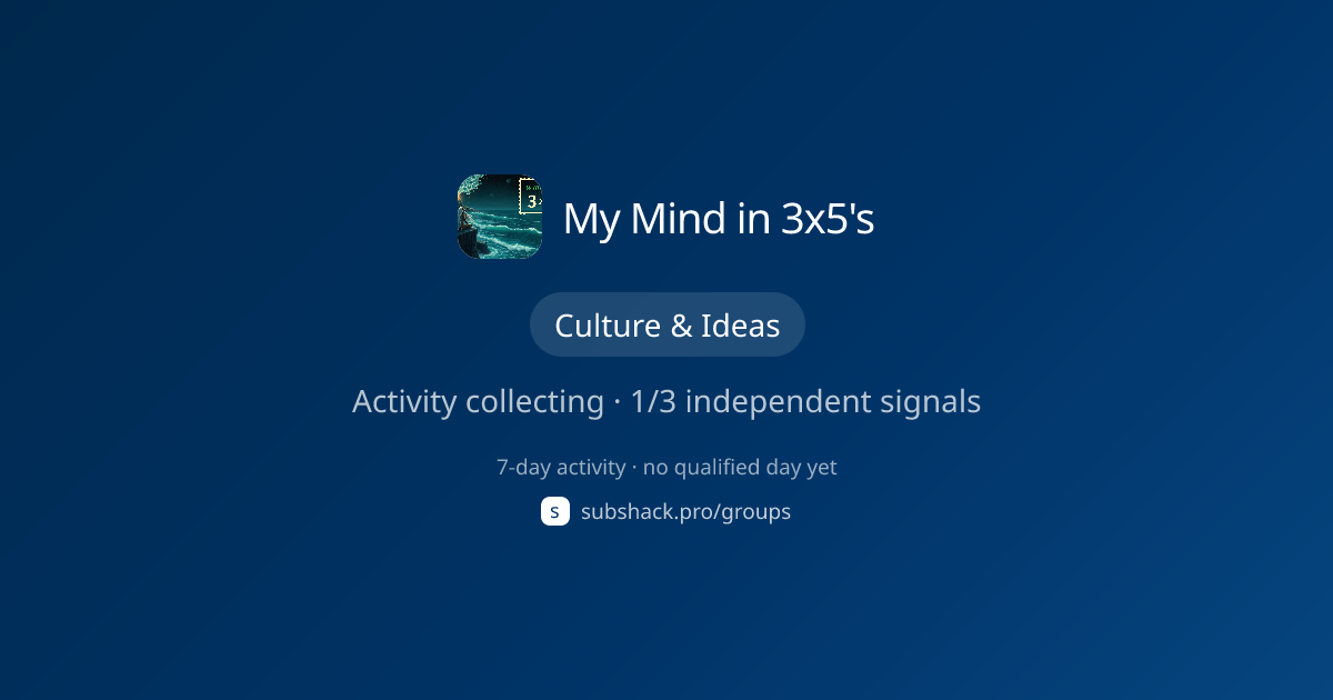 Share image for My Mind in 3x5's