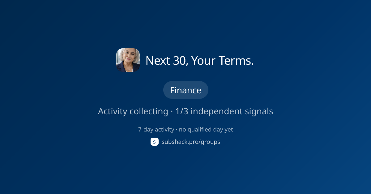 Share image for Next 30, Your Terms.