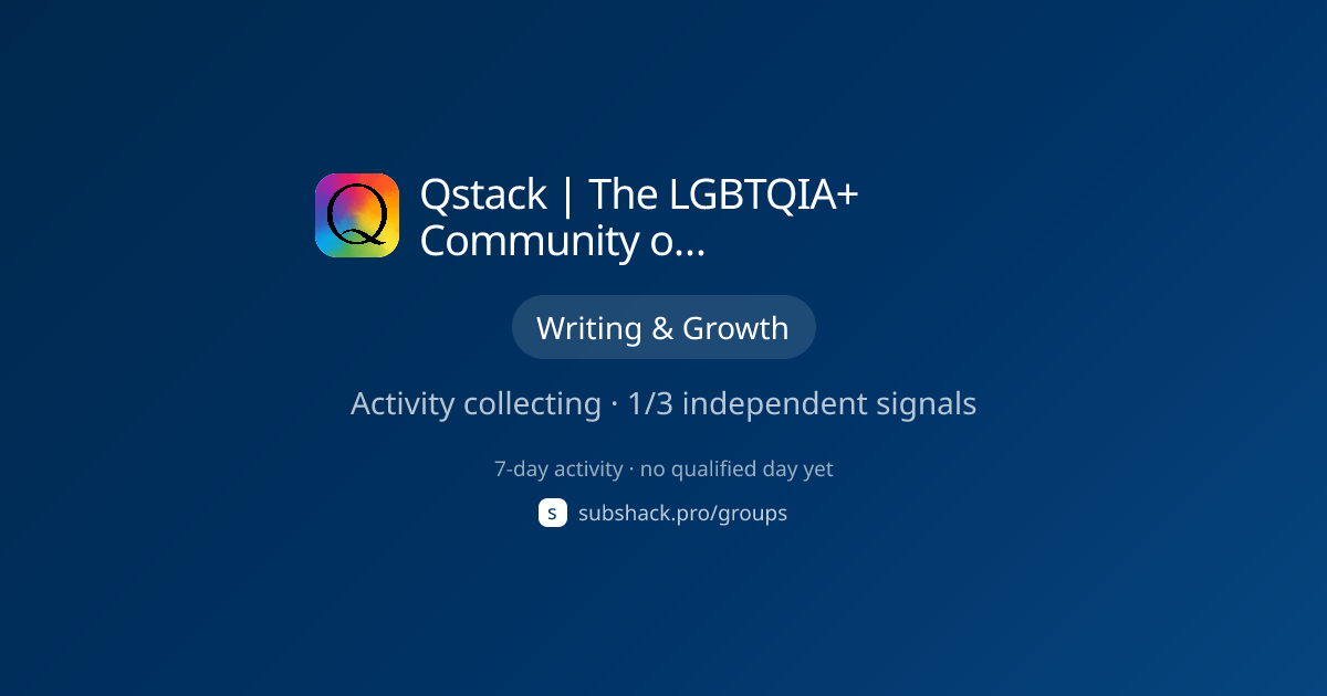 Share image for Qstack | The LGBTQIA+ Community of Substacks