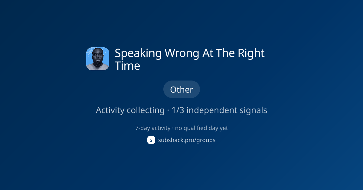 Share image for Speaking Wrong At The Right Time