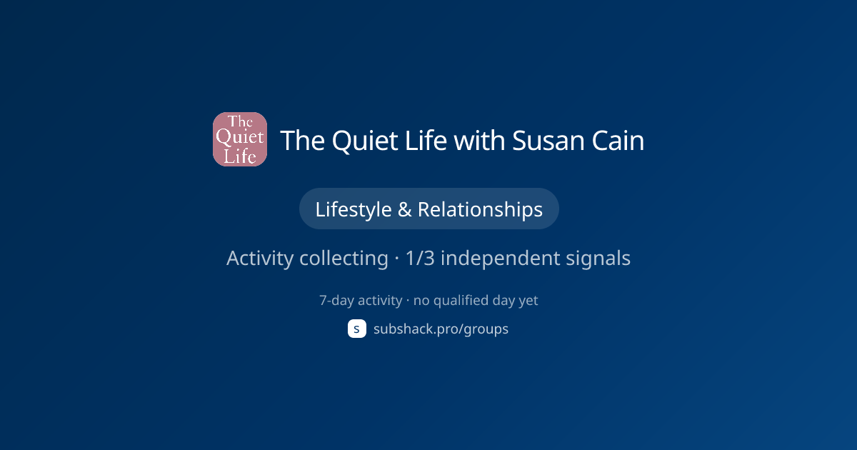 Share image for The Quiet Life with Susan Cain