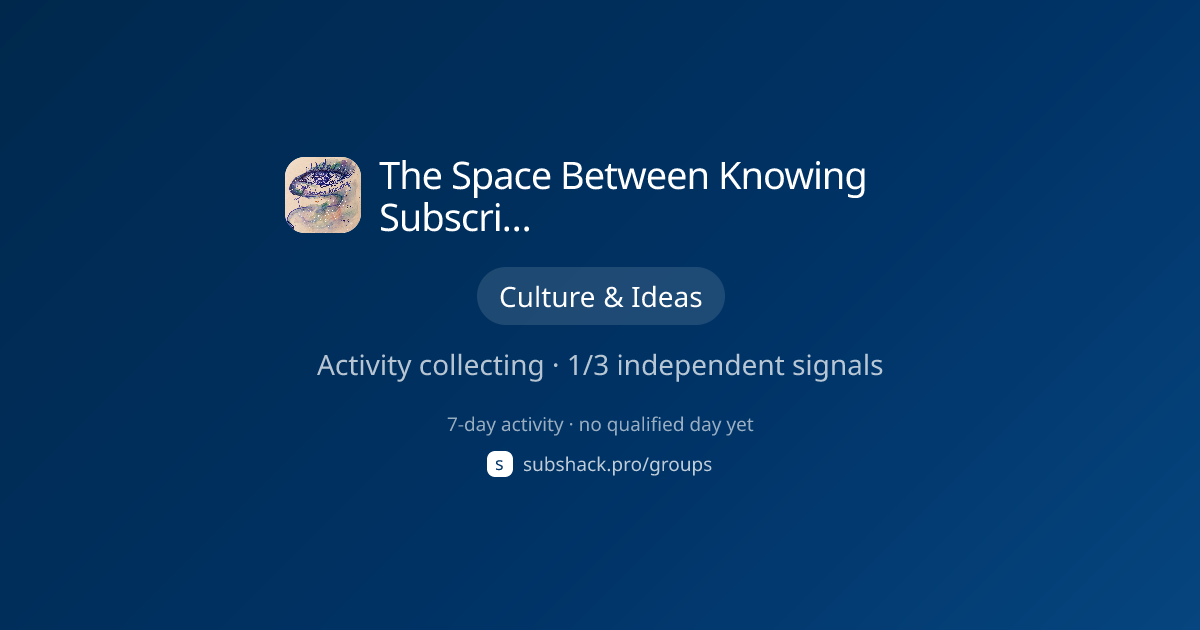Share image for The Space Between Knowing Subscriber Chat