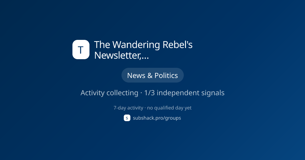 Share image for The Wandering Rebel's Newsletter, by M.F.M.