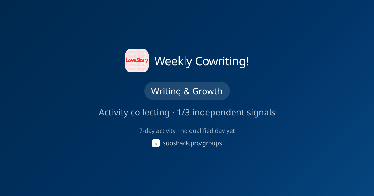 Share image for Weekly Cowriting!