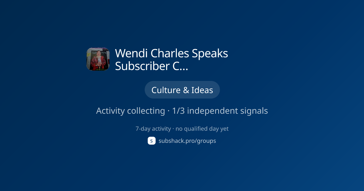 Share image for Wendi Charles Speaks Subscriber Chat